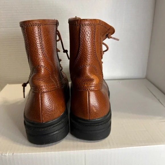 Polo Ralph Lauren Udel Dark Brown Leather Duck Boots Mens Size 7D - Picture 4 of 11